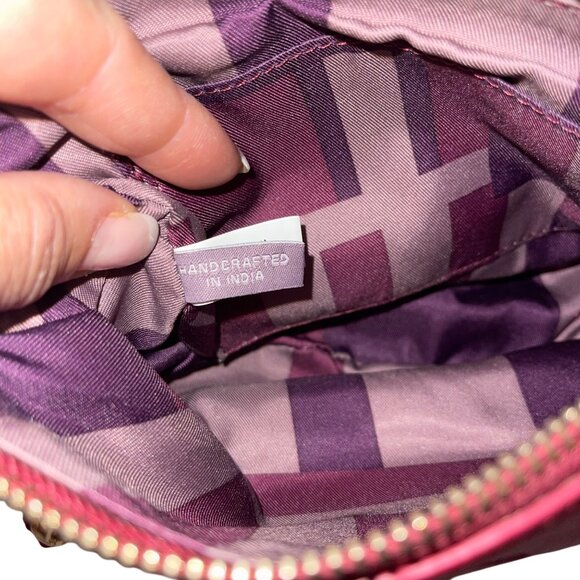 Kooba Womens Crossbody Bag Red Handcrafted Crescent Design - Picture 4 of 9